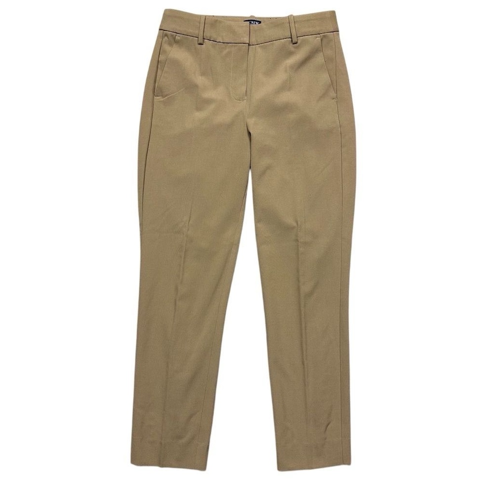 J. Crew Factory Women's Beige Slim Cropped Ruby Pants Stretch Twill 4 Camel